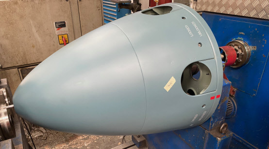 Dynamic Balancing of New Nose Cone for Spitfire Restoration